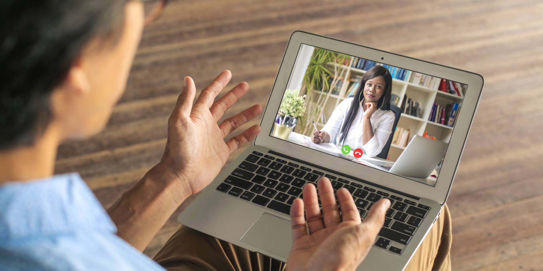 Woman on a video call