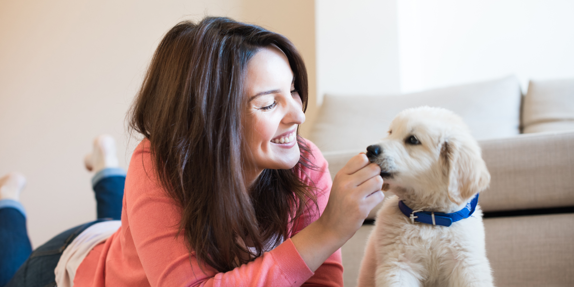 Woman with puppy