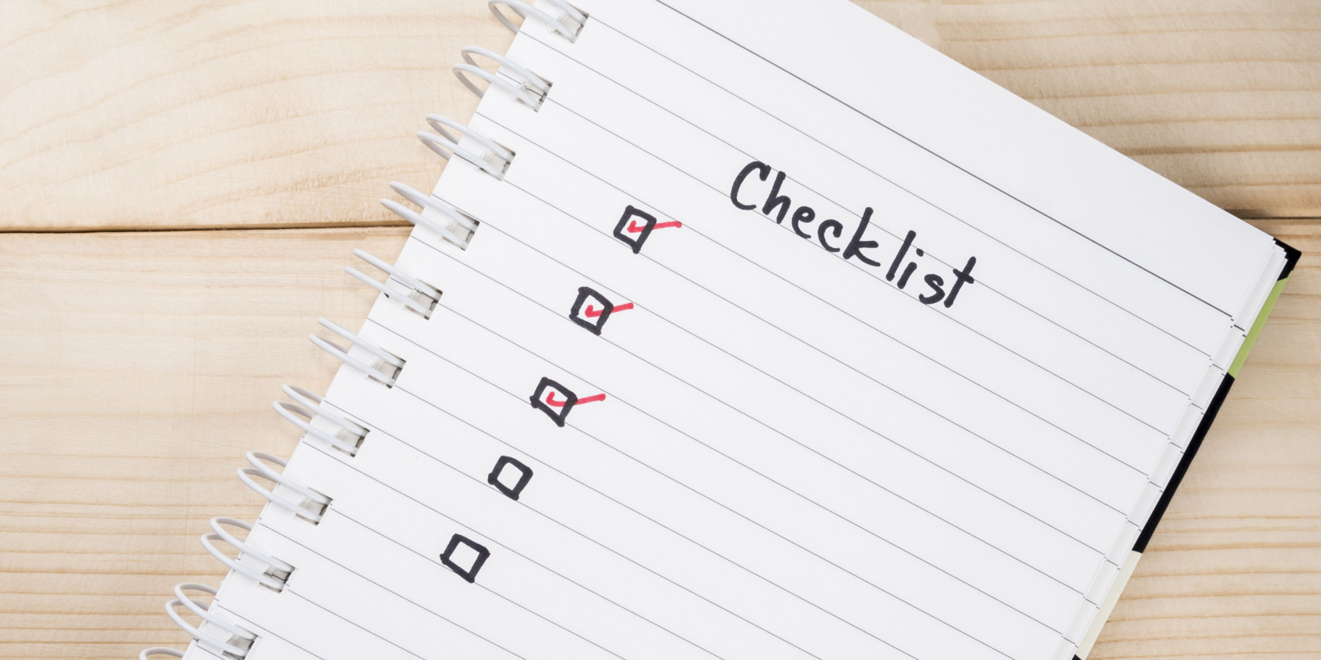 Checklist on a table
