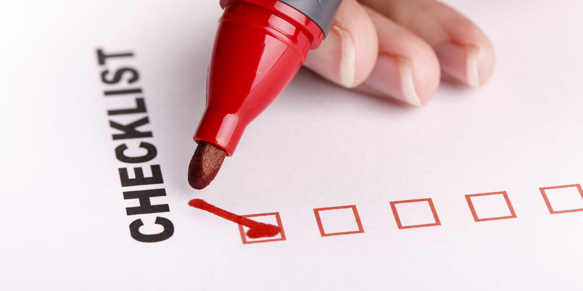Checklist and red marker
