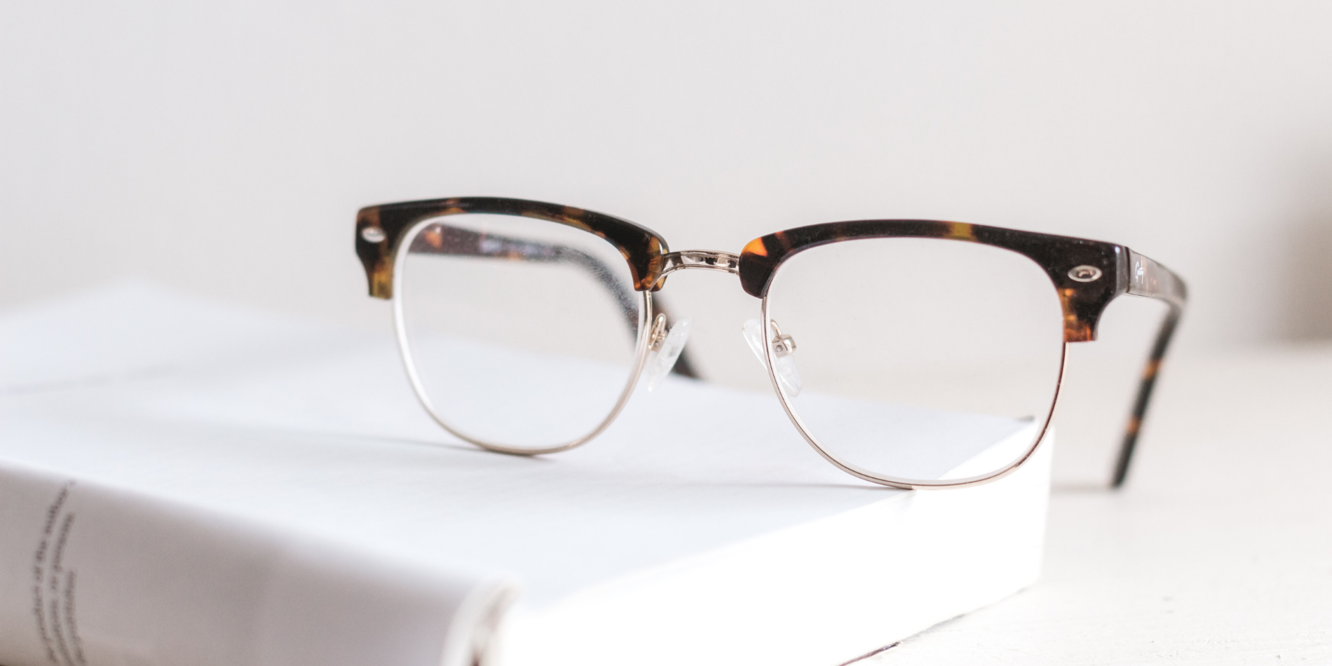 Glasses on a book